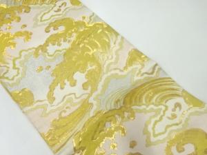 アンティーク　荒波模様織出し丸帯（材料）